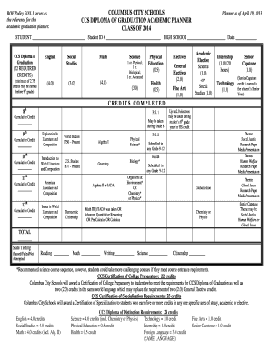 Columbus City Schools Diploma Graduation Planner
