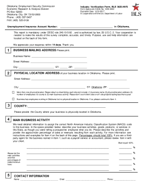 Oklahoma Industry Verification Form
