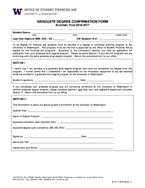Graduate Degree Confirmation Form
