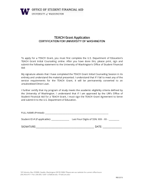 TEACH Grant Initial Counseling Statement