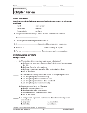 Skills Worksheet Chapter Review