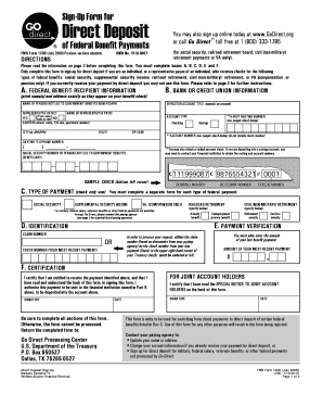 FMS Form 1200 Direct Deposit Sign-Up