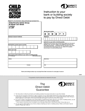 Direct Debit Instruction Form