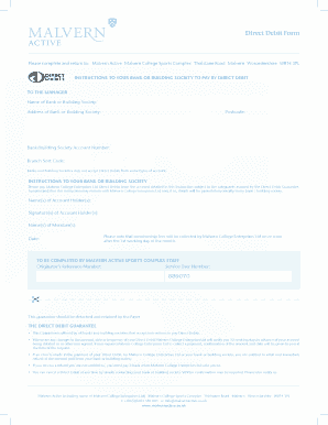 Direct Debit Form