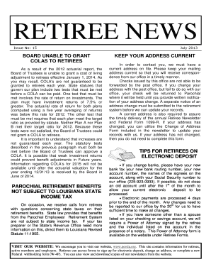 Retiree Change of Address Form