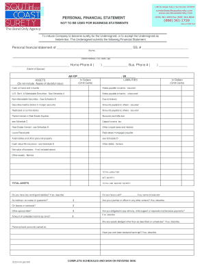 Personal Financial Statement