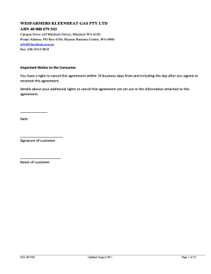 Small Use Gas Supply Agreement