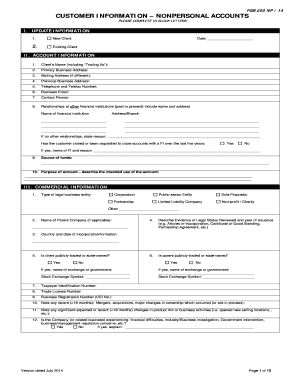 FGB 200 NP Nonpersonal Accounts Form