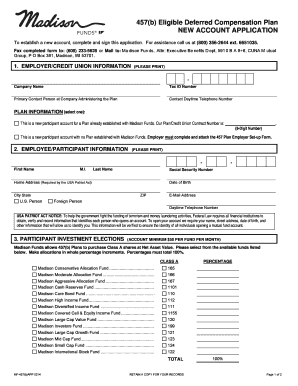 457(b) Eligible Deferred Compensation Plan Application