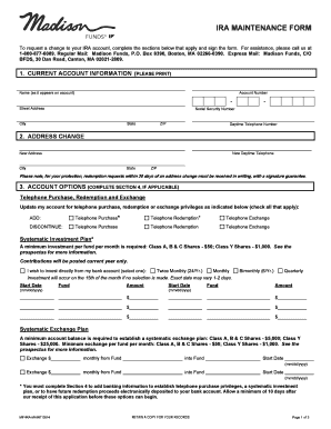 IRA Maintenance Form