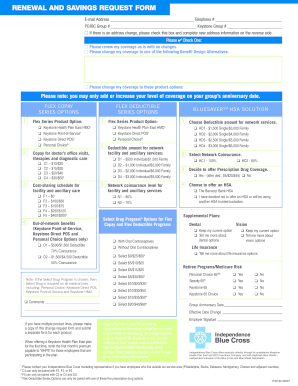 Health Insurance Renewal and Savings Request Form
