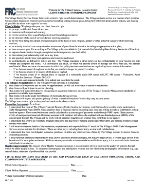 Client Rights and Financial Counseling Agreement