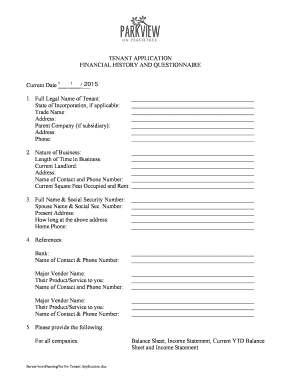 Tenant Application Form