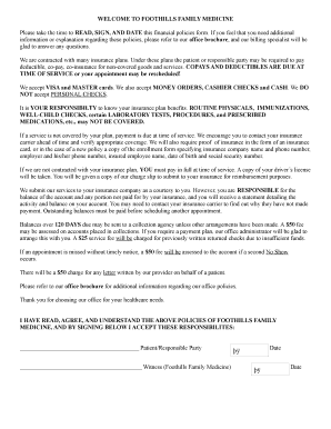 Financial Policies Agreement