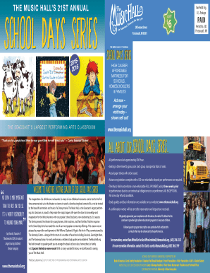 School Days Series Registration Form