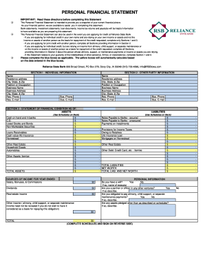 Personal Financial Statement