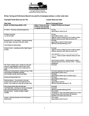 90-Day Training and Performance Record