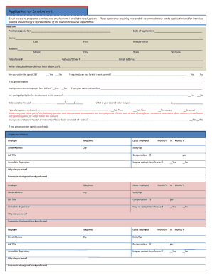 Employment Application Form