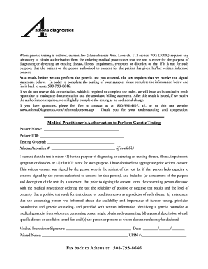 Medical Practitioner Authorization for Genetic Testing