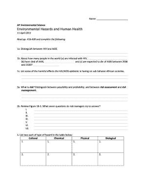 AP Environmental Science Homework Assignment