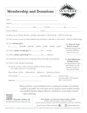 Westar Institute Membership and Donation Form