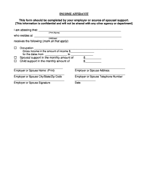 Income Affidavit