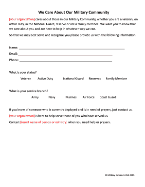 Military Community Information Form