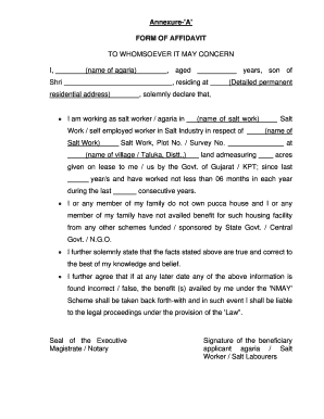 Affidavit for Salt Worker Housing Scheme
