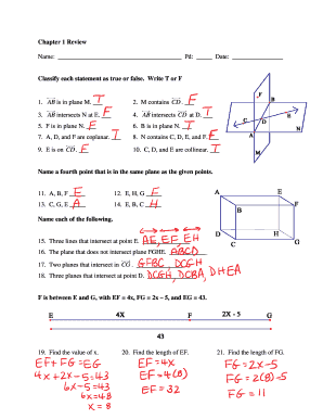 Geometry Review Worksheet