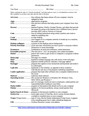 Driveby Downloads Video Worksheet