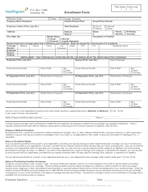 Employee Health Insurance Enrollment Form