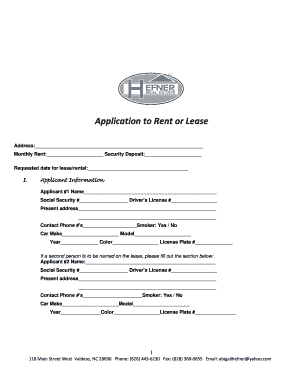 Rental Application Form