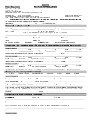 Rental Application Form