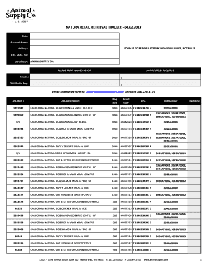 Natura Retail Retrieval Tracker