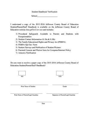 Jefferson County Student Contact Information Form