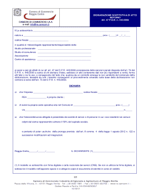 Dichiarazione Sostitutiva di Atto Notorio
