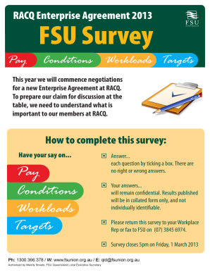 RACQ Enterprise Agreement Survey 2013