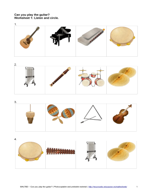 Can You Play the Guitar Worksheet