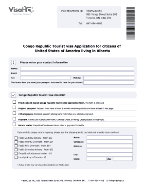 Congo Republic Tourist Visa Application