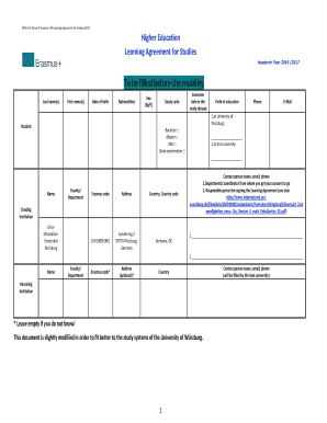 Erasmus+ HE Learning Agreement for Studies