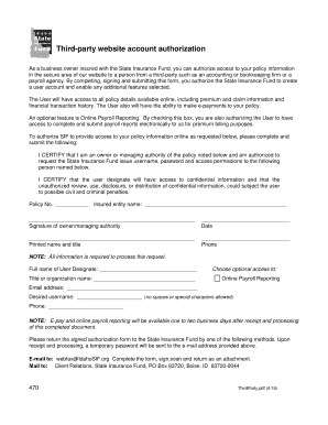 Third-Party Website Account Authorization Form