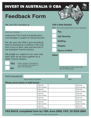 FSU Feedback Form
