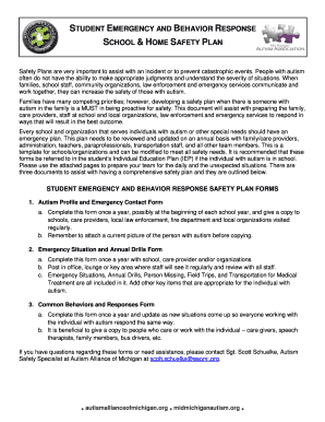 Student Emergency and Behavior Response Safety Plan