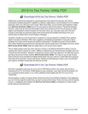 2013 IRS Form 1040A