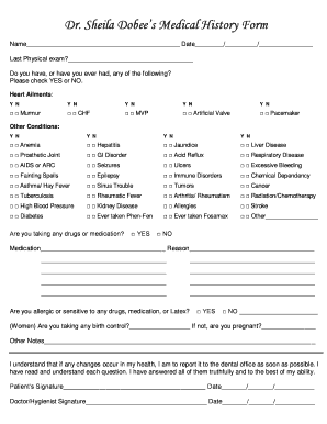 Medical History Form