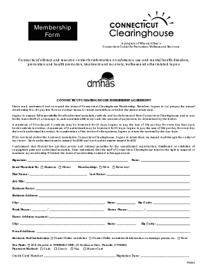 Connecticut Clearinghouse Membership Agreement