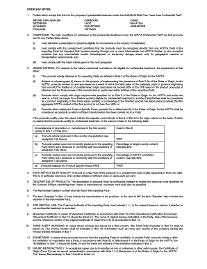ASEAN-China Free Trade Area Preferential Tariff Form