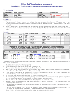 Dog heat calculator - AFA C-2 Form 2005 3 heat Time Sheet - flyball org