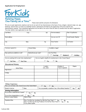 Application for Employment