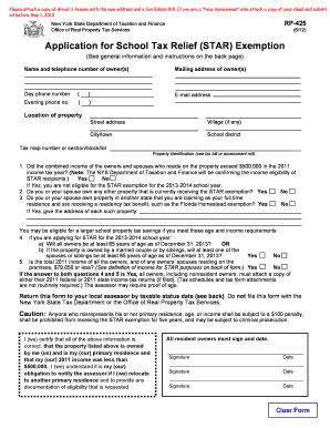 New York STAR Exemption Application